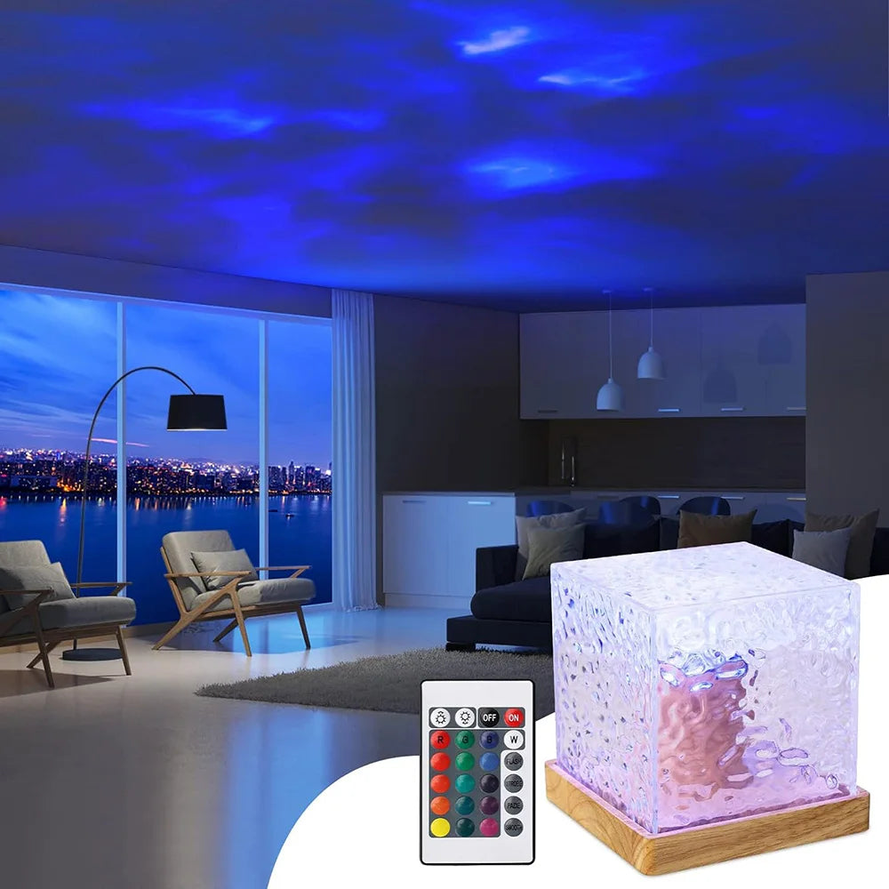 AlcoLight™ Kristalllampe mit Wasserwellen-Projektor