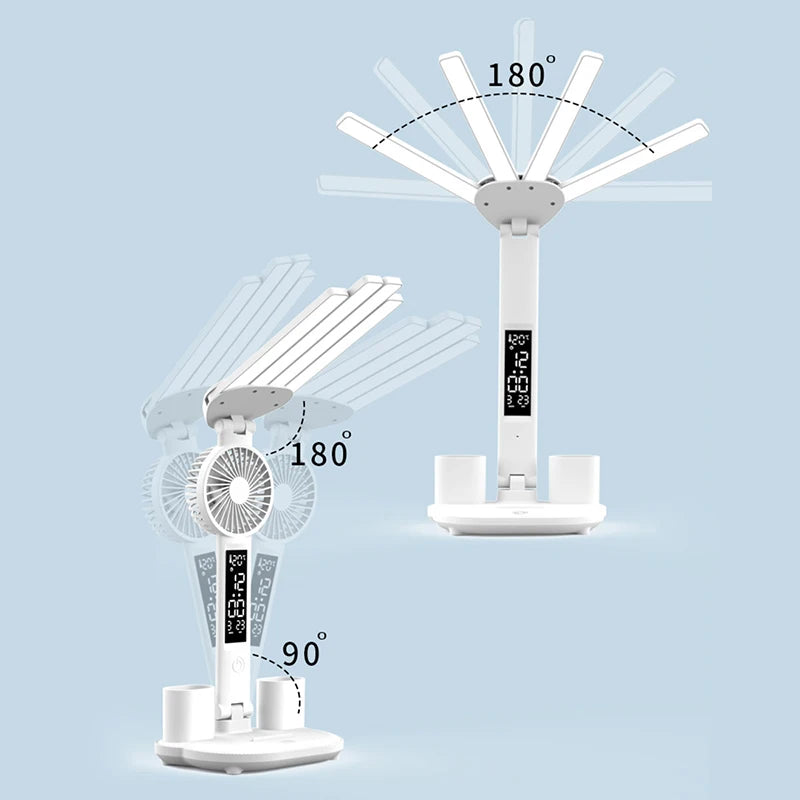 AlcoLight™ Wiederaufladbare Schreibtischlampe für Studium und Lesen mit Ventilator