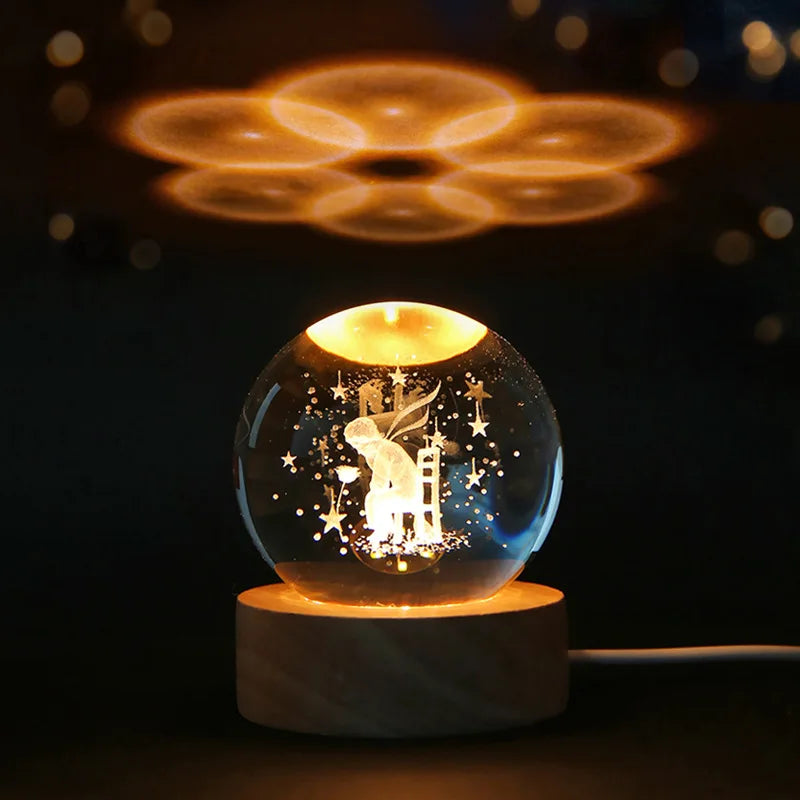 AlcoLight™ 3D Kristallkugel Hausdekoration 6 cm