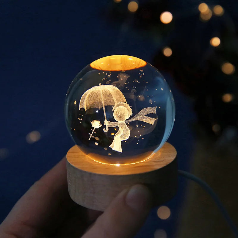 AlcoLight™ 3D Kristallkugel Hausdekoration 6 cm