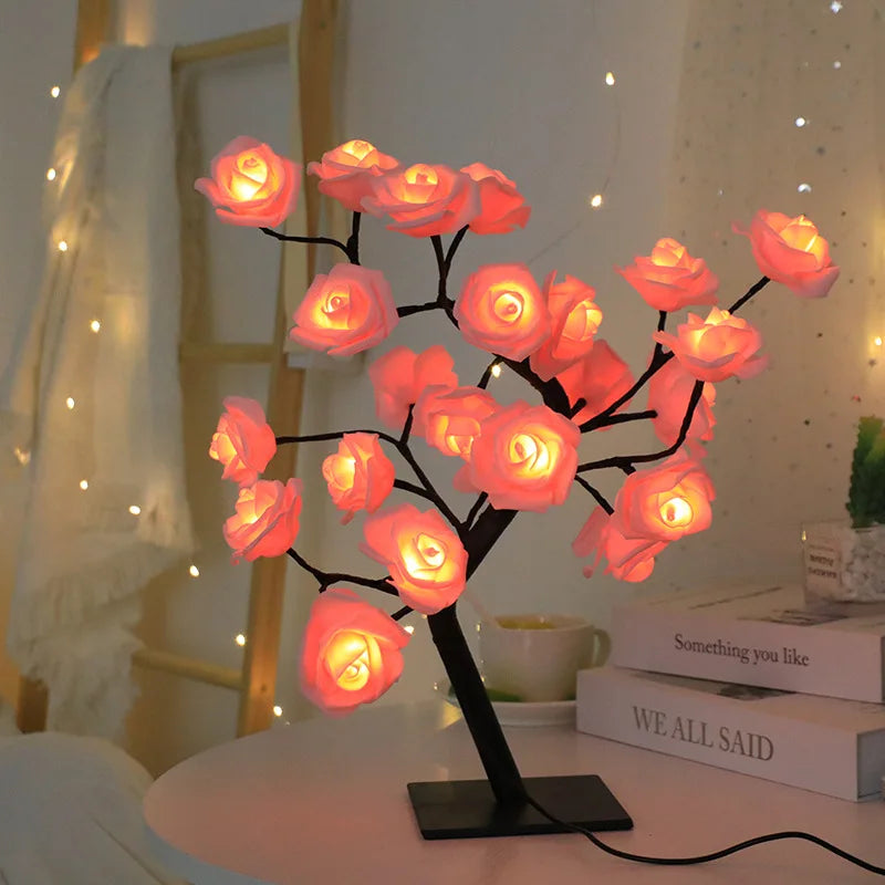 AlcoLight™ LED Rosenbaum-Lichter Tischlampe – Feenblumen-Nachtlicht Kurzes, auffälliges Design für Schlafzimmerdekoration