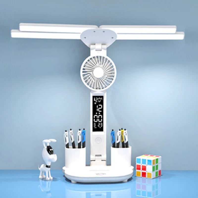AlcoLight™ Wiederaufladbare Schreibtischlampe für Studium und Lesen mit Ventilator