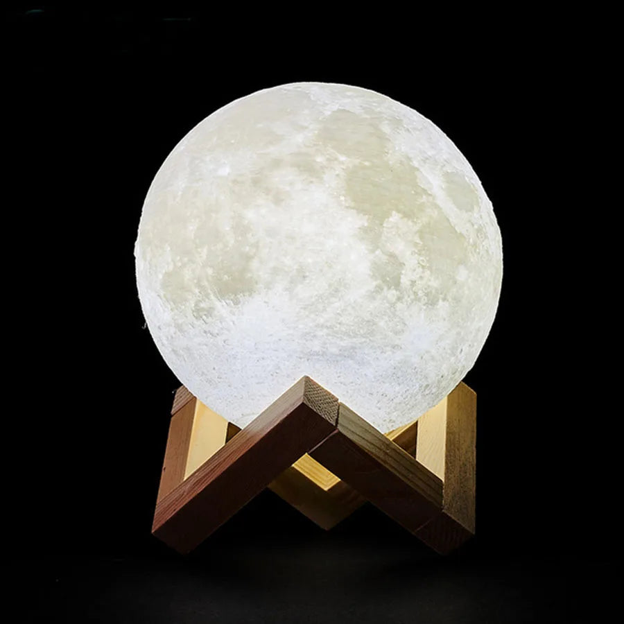 AlcoLight™ 3D Druck Wiederaufladbare Mond Lampe LED Nachtlicht Kreative Touch Schalter mit 16 Farben