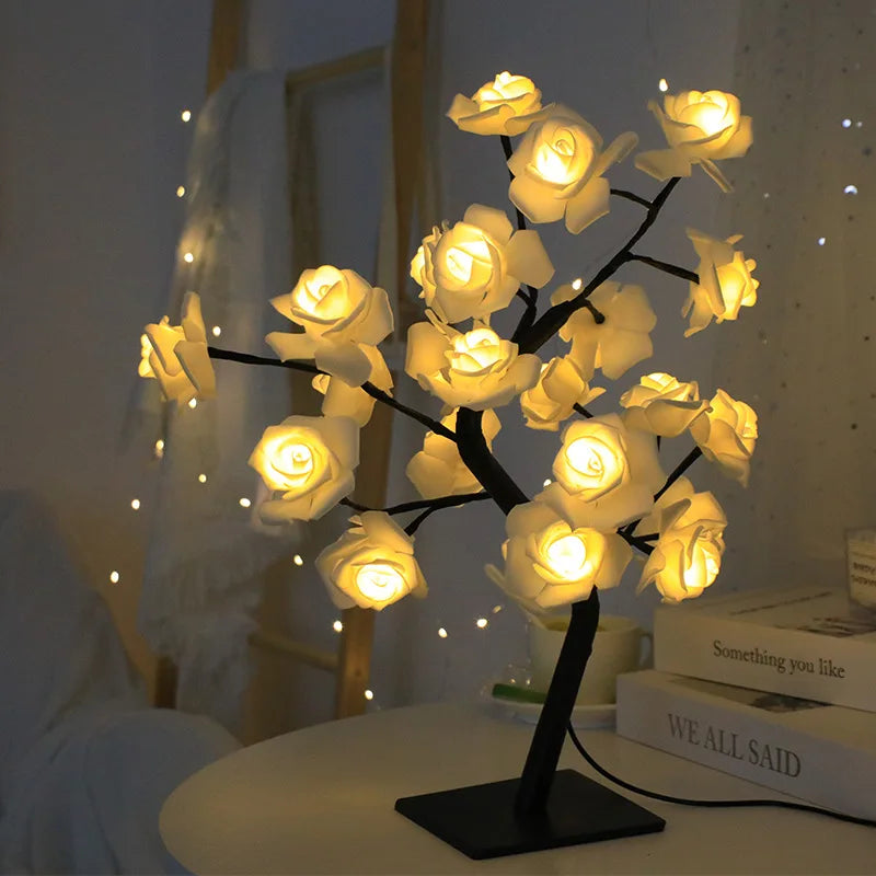 AlcoLight™ LED Rosenbaum-Lichter Tischlampe – Feenblumen-Nachtlicht Kurzes, auffälliges Design für Schlafzimmerdekoration