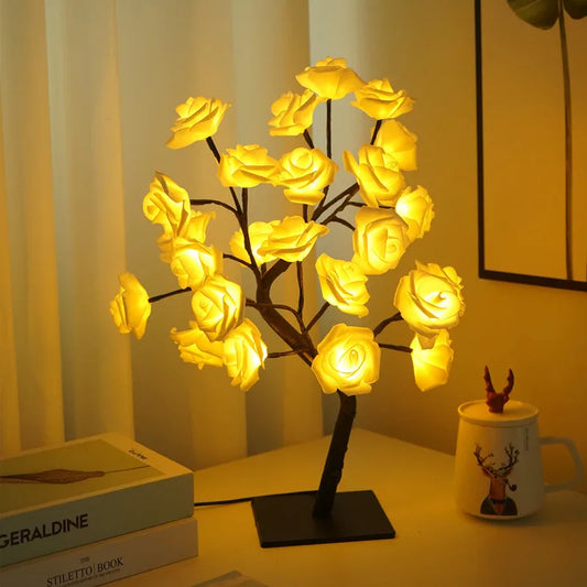 AlcoLight™ LED Rosenbaum-Lichter Tischlampe – Feenblumen-Nachtlicht Kurzes, auffälliges Design für Schlafzimmerdekoration