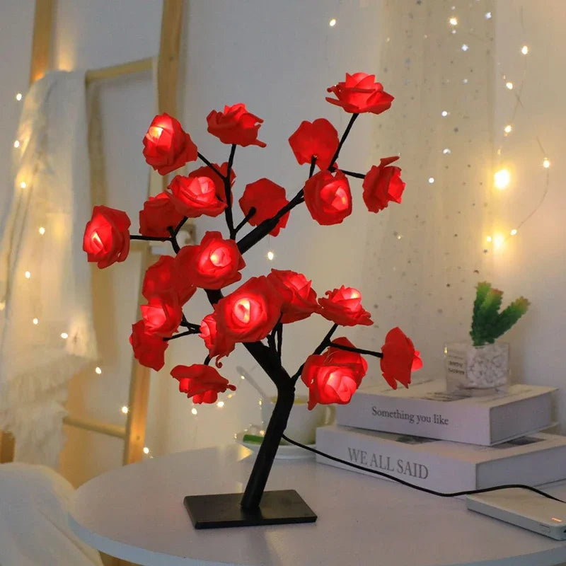 AlcoLight™ LED Rosenbaum-Lichter Tischlampe – Feenblumen-Nachtlicht Kurzes, auffälliges Design für Schlafzimmerdekoration