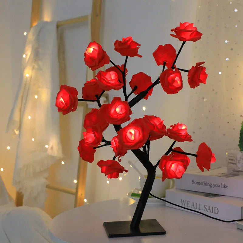 AlcoLight™ LED Rosenbaum-Lichter Tischlampe – Feenblumen-Nachtlicht Kurzes, auffälliges Design für Schlafzimmerdekoration