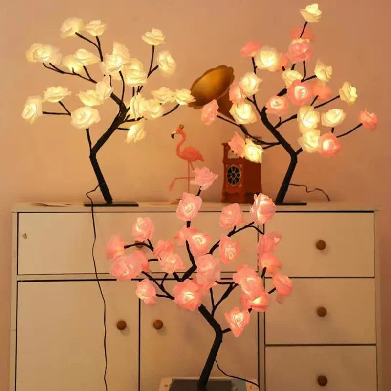AlcoLight™ LED Rosenbaum-Lichter Tischlampe – Feenblumen-Nachtlicht Kurzes, auffälliges Design für Schlafzimmerdekoration